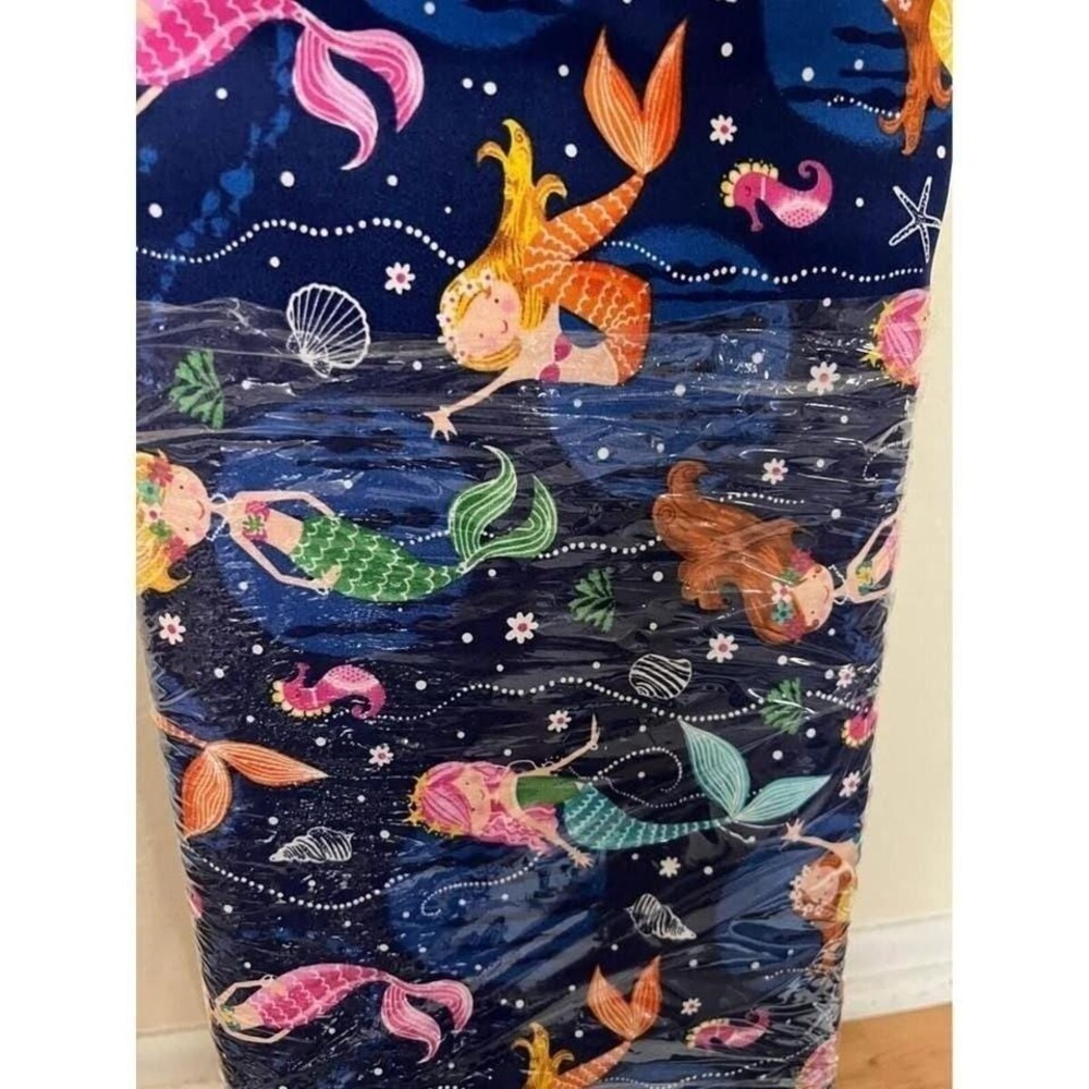 FT Mermaids on Blue 100% Cotton Fabric 44 Inch Width Nautical Sea Life Print